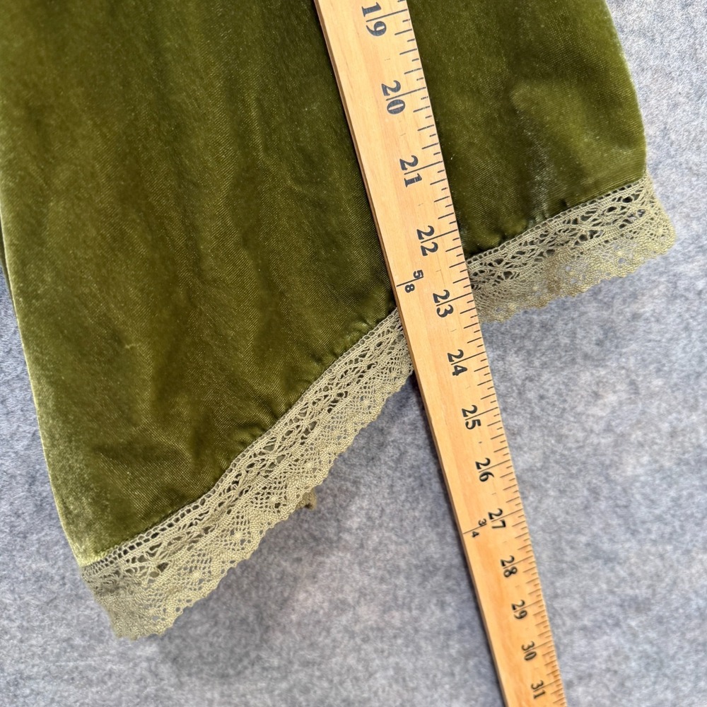 Free People Bed Velvet Jacket Small Medium Oversized Lace Trim Slouchy Front Tie - Picture 10 of 15